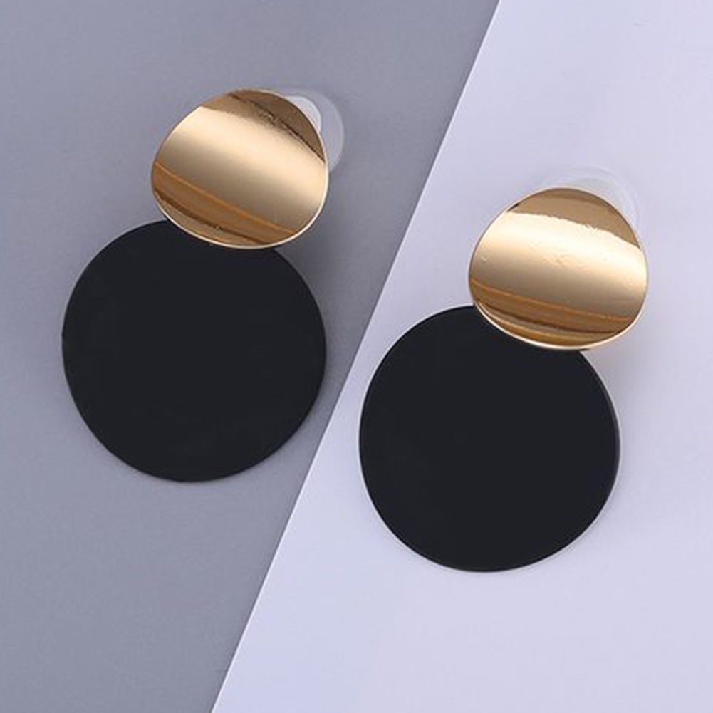 Hu Hu Hu Hu Hu Alat Bantu Pasang Kacamata♡ Anting Stud Matte Bentuk Disk Irregular Untuk Hadiah Ulang Tahun Wanita