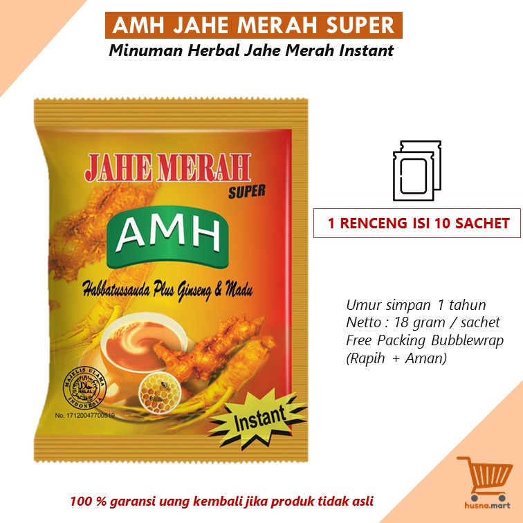 

AMH Jahe Merah Super Habbatussauda Original Renceng isi 10 Sachet