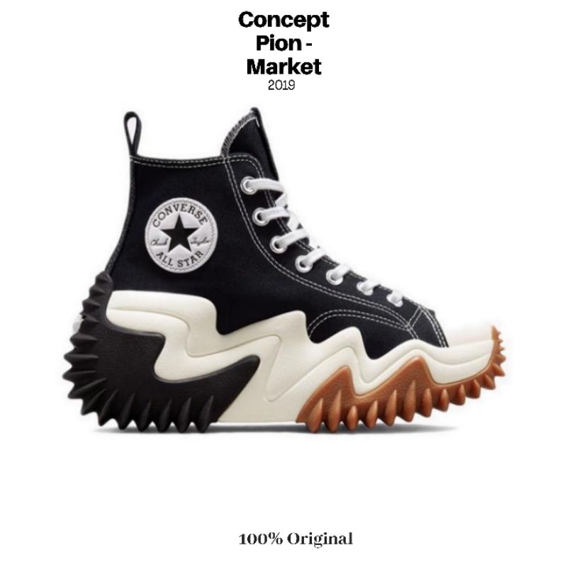 Converse Run Star Motion Canvas Platform HI Black/White/Gum Honey