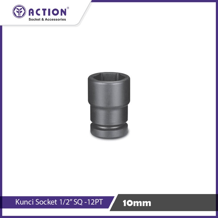 Action 10MM HAND SOCKET 1/2" SQ - 12 PT