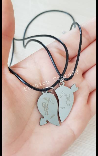 Kalung pasangan / kalung couple stainless steel ANTIKARAT import kalung couple love stainless steel