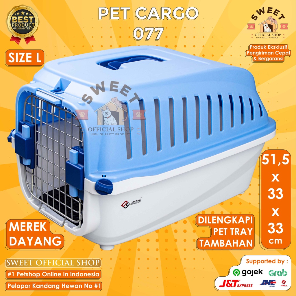 pet cargo 077   kandang kargo kucing anjing size l 52x33x33 merek dayang  cat dog pet air box super