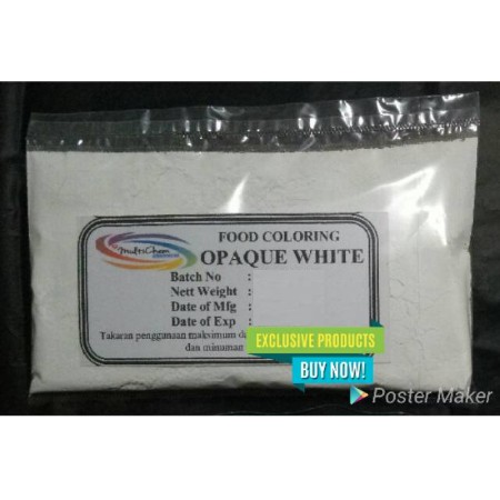 

PEMUTIH MAKANAN FOOD GRADE. OPAQUE WHITE. 100gr hs