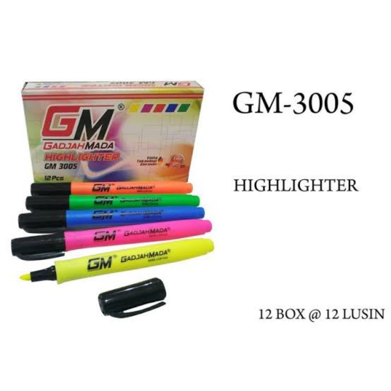

Spidol Highlighter Gadjahmada 3005