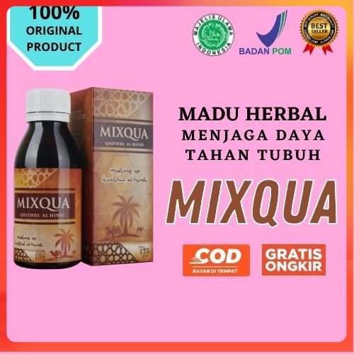 

MADU MIXQUA Qusthul Hindi Herbal Alami Meningkatkan Daya Tahan Tubuh Cegah Sakit Sesak Lelah Haid