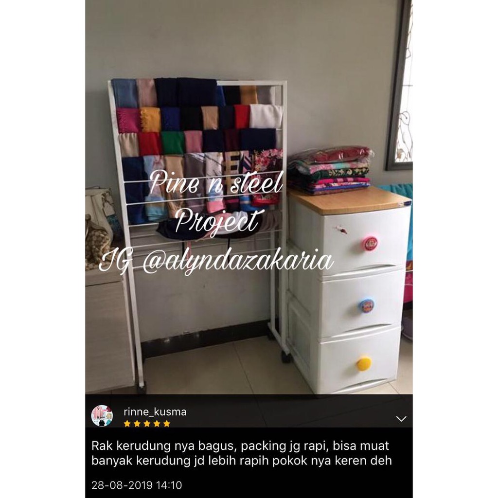 Rak Jilbab Besi Double Muat 100 Jilbab,Kokoh Dan Awet Finnianradiani