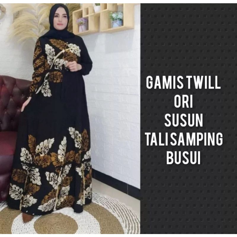 gamis twill susun ori super pekalongan murah