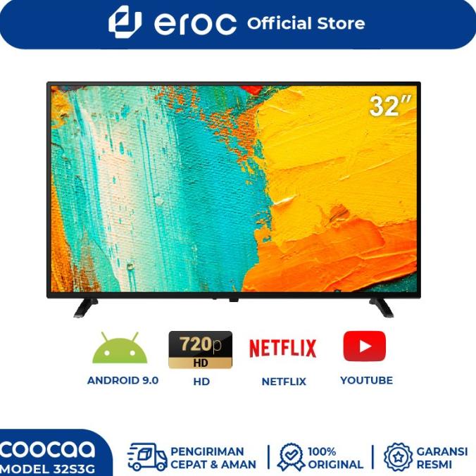 COOCAA TV LED ANDROID 32 inch - outube - Netflix - WIFI (COOCAA 32S3G) Termurah
