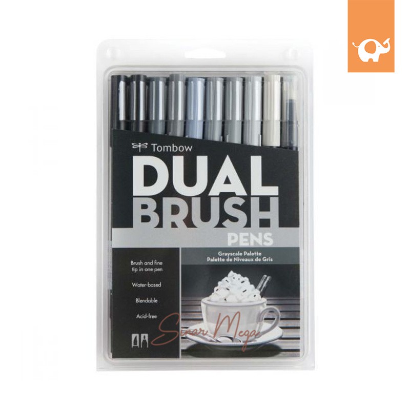 

Tombow Dual Brush Pen Set 10 Colors Grayscale Palette Murah Hemat