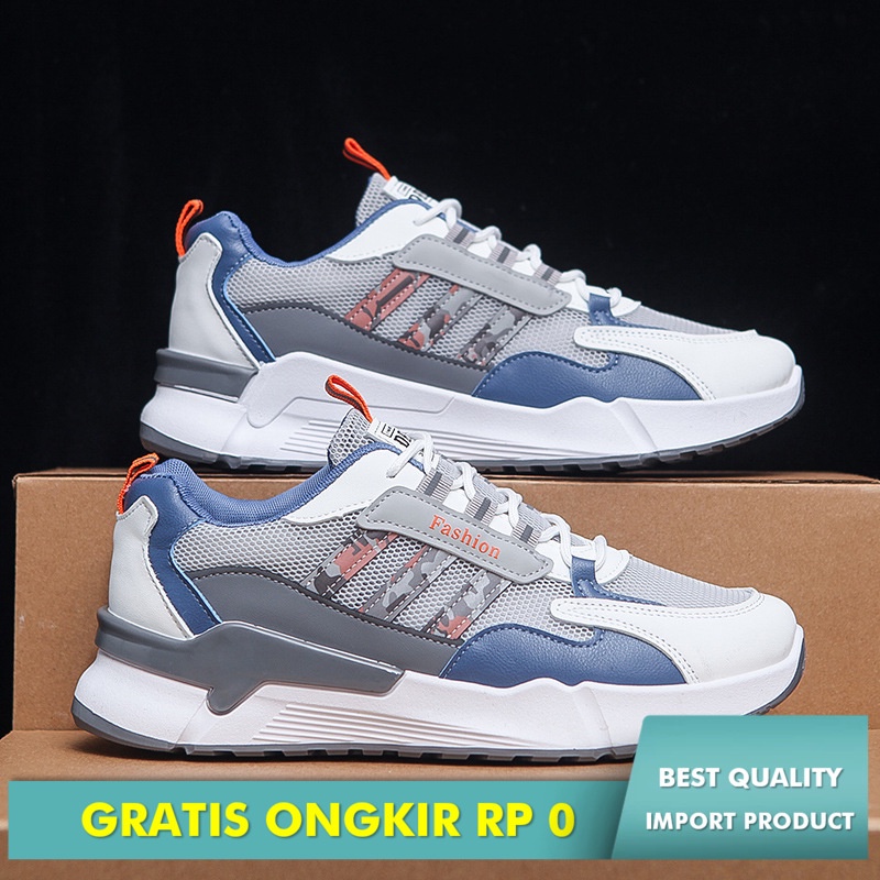 Sepatu Pria Import Guochao Ruang Keluar Single Bernafas Mesh Pria Leisure Sport Siswa Running Sepatu
