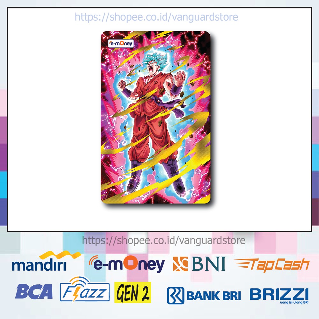 KARTU E MONEY E TOLL GOKU DRAGON BALL Z SUPER GAME 20 EMONEY MANDIRI FLAZZ BCA TAPCASH BRIZZI BRI