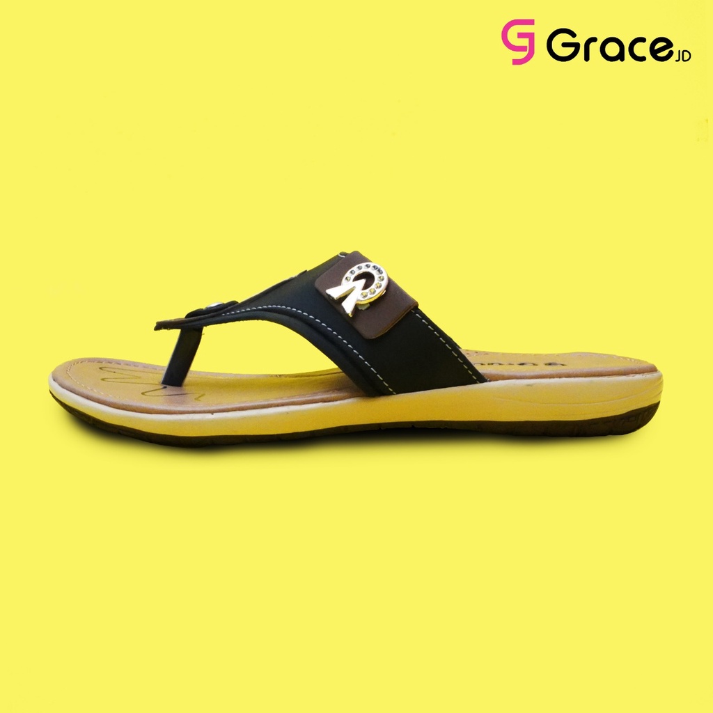 GRACE [ANITA 102] Sandal Flat Japit Wanita/ Sandal Flat Japit Cewek/ Sendal Jepit Cewek Santai