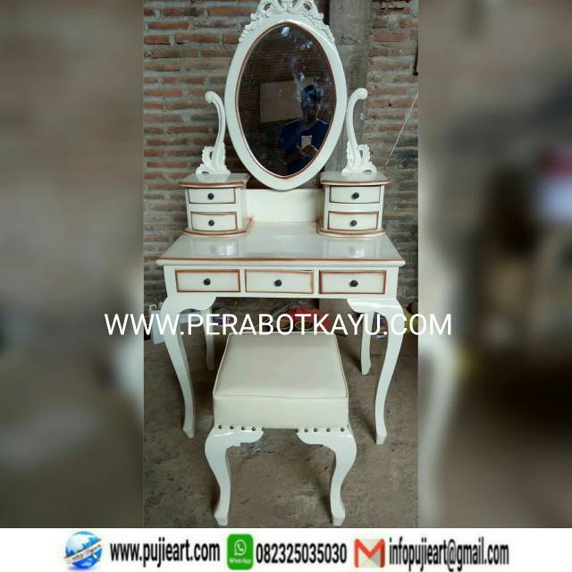 Tolet Meja Rias Jati Minimalis Ukir Jepara