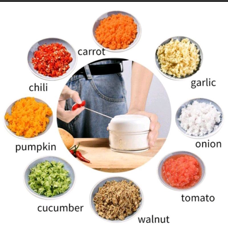 HA106 blender tarik penghancur bawang cabe daging blender tangan mini pencacah bawang cabe sayurbaha