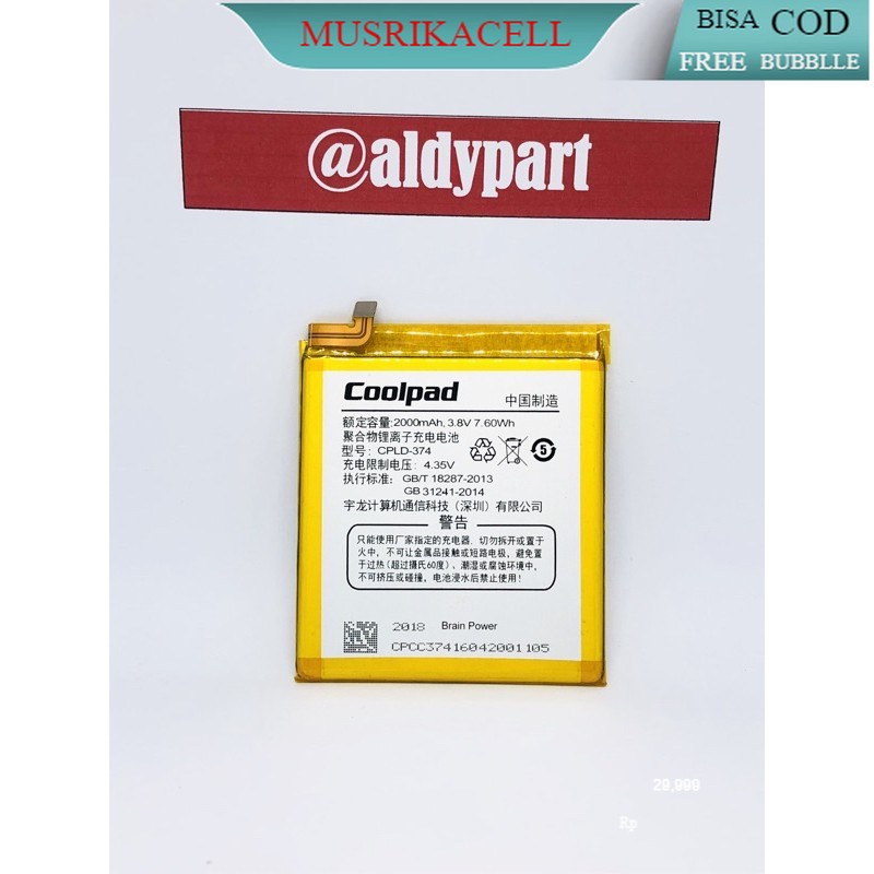 BATRE BATERAI CPLD374 COOLPAD E571 FANCY PRO ORIGINAL NEW - CPLD-374