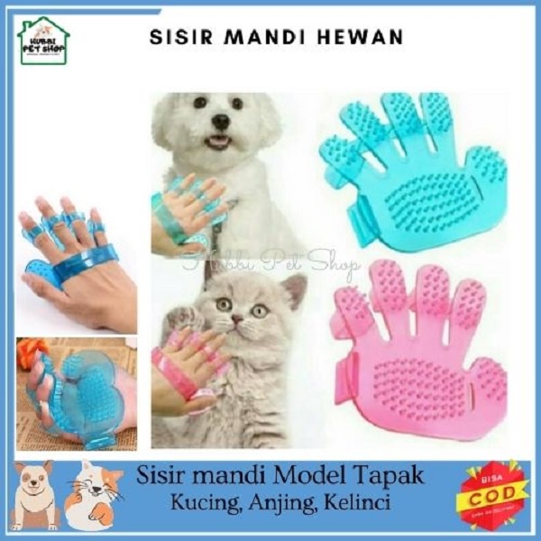 Sisir Mandi Kucing Tangan / Sisir Grooming Kucing Anjing Kelinci / Sisir Kucing