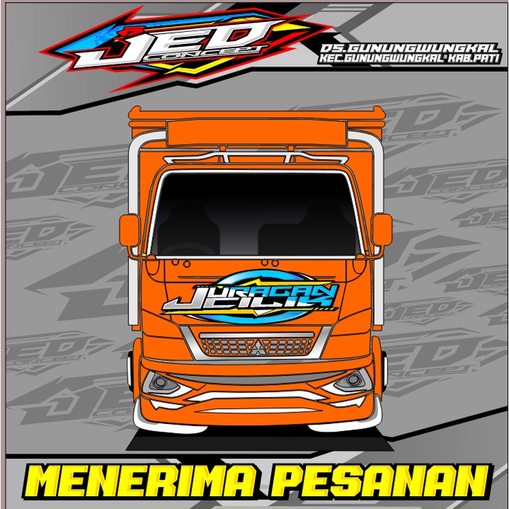 decal kabin depan canter / stiker kabin depan cater / juragan cilik