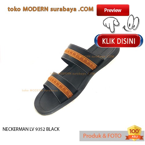 NECKERMAN LV 9352 BLACK sendal pria sopan casual flat flip flop