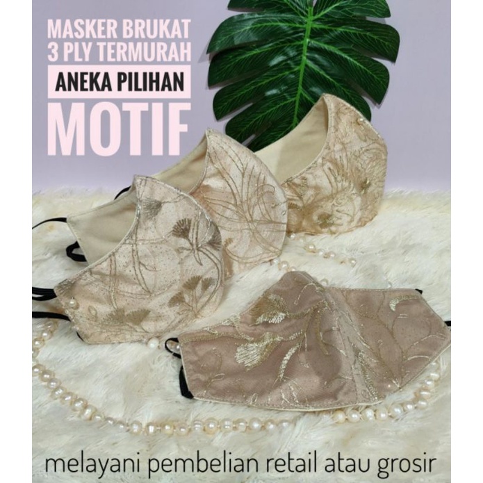 Masker brokat 3 ply aneka pilihan motif