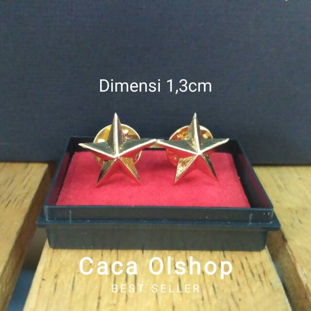 Pin Bintang 2 gandeng gold