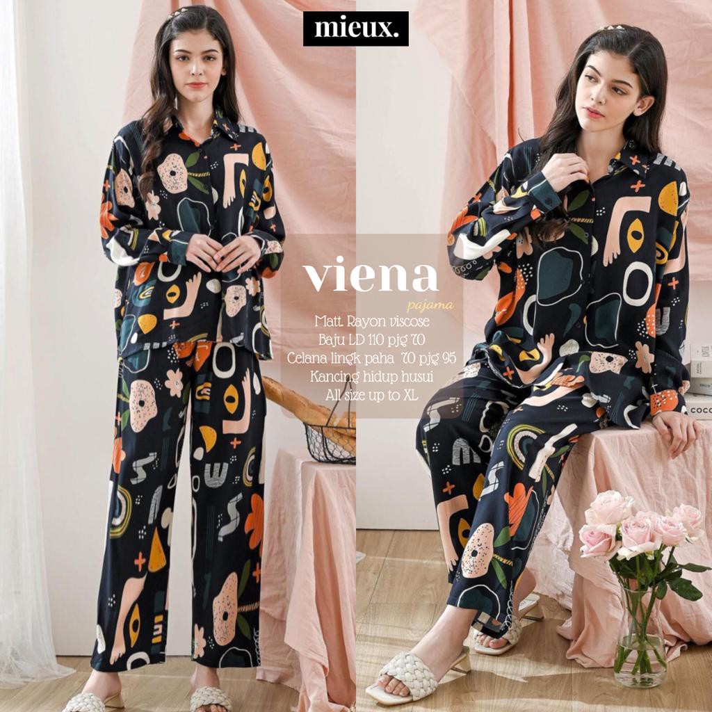 FREYA PAJAMA MIEUX // PAULA SET orinaura pajama motif original viena belle mieux-VIENA PANJANG