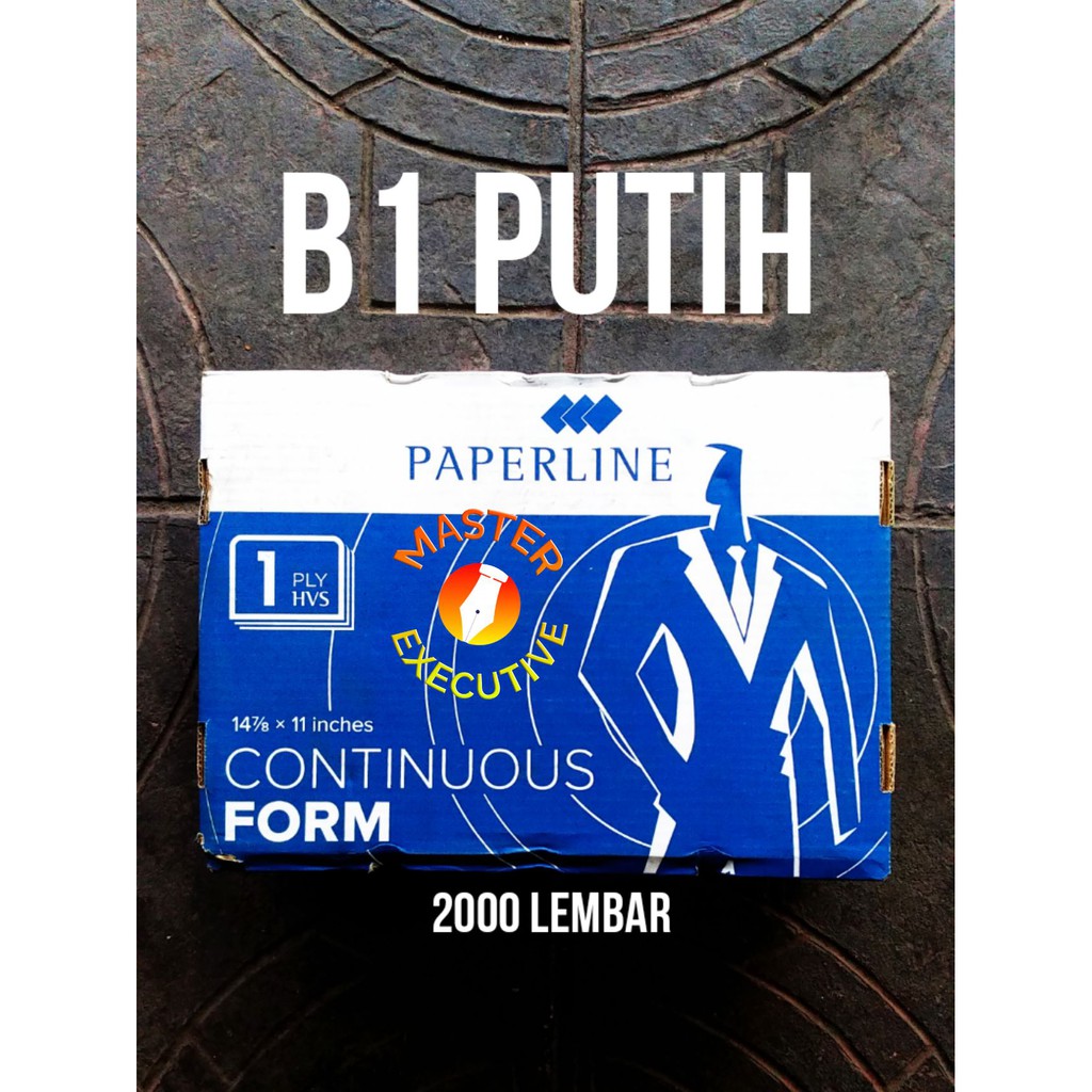 [Dus] Paperline Kertas Continuous Form HVS 1 Ply 14 7/8 &quot; x 11 &quot; B1 - Putih Khusus Go-Send Bandung