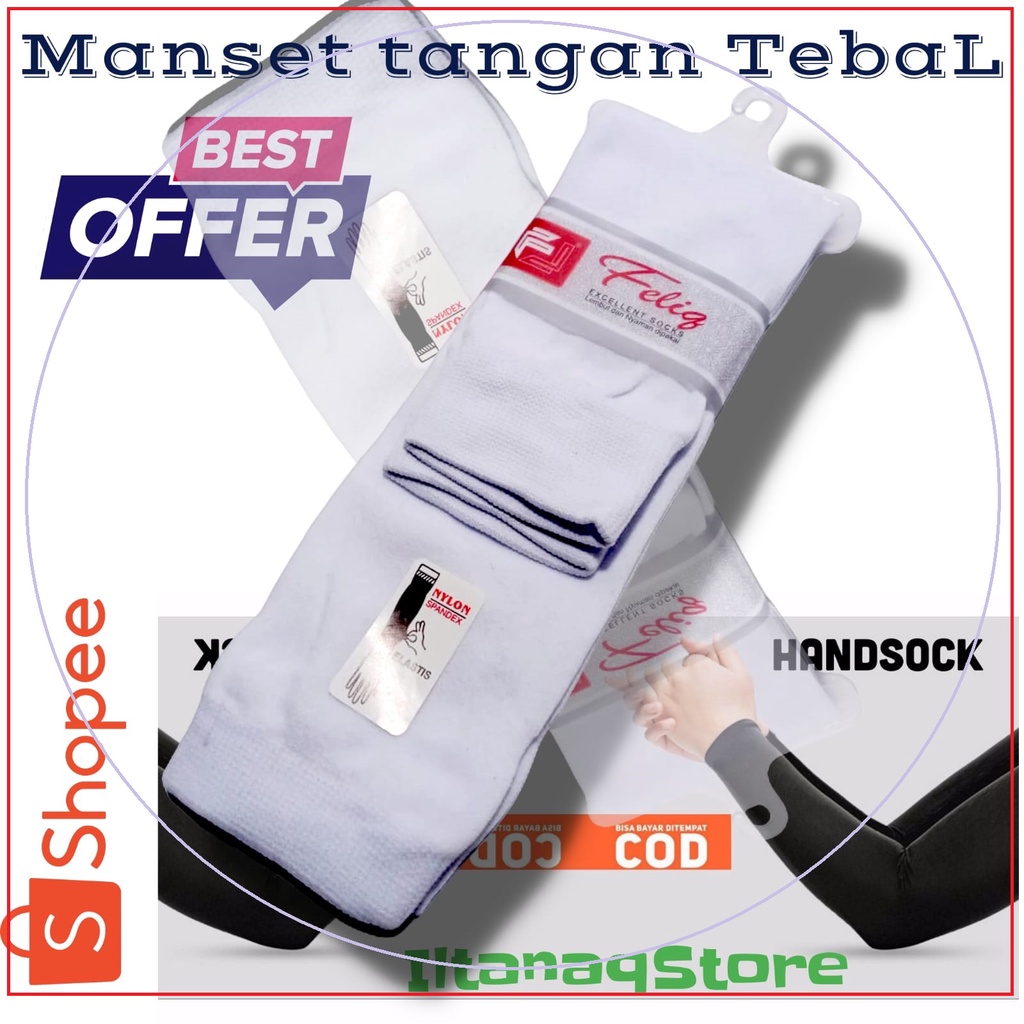 Manset Tangan Pria dan Wanita Tebal dan Panjang Manset Tangan Muslimah Manset Lengan Sarung Lengan SERI 02
