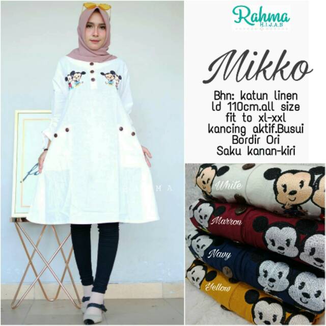 Mikko tunik katun bordir Ori BESTSELLER REAL PICTURE