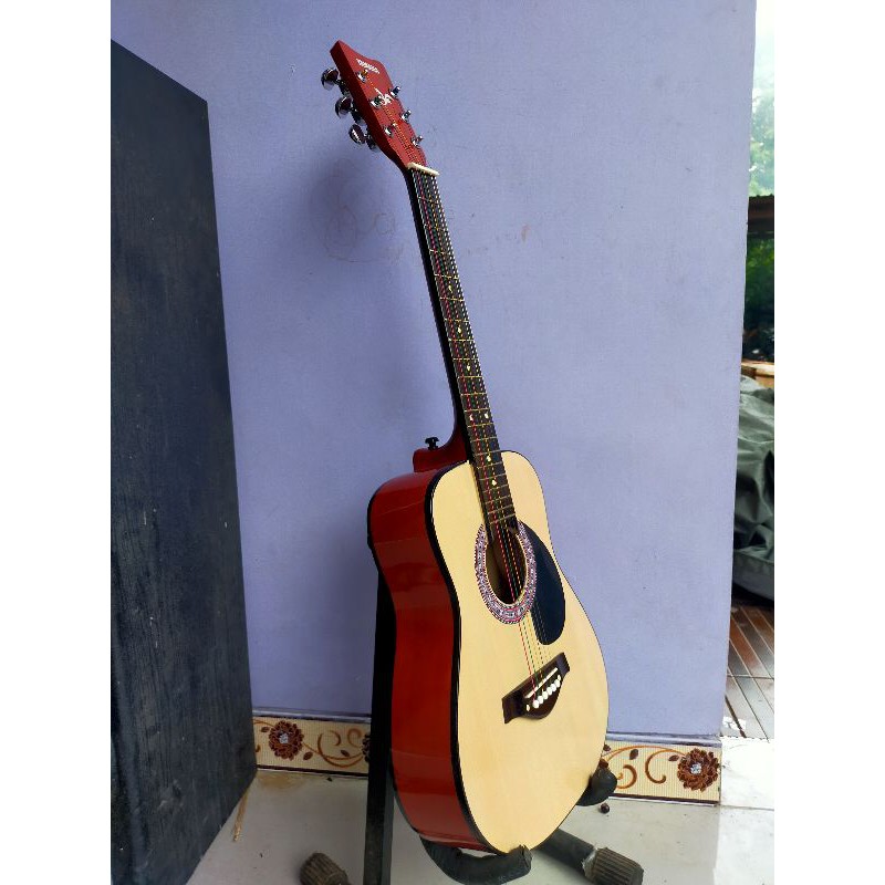 Gitar Akustik 3/4 tanem besi rangka silang