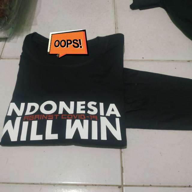 KAOS COVID 19 BAJU COVID 19 INDONESIA WILL WIN AGAINTS COVID 19 LENGAN PANJANG
