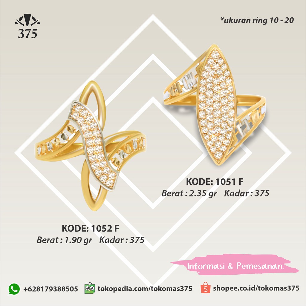TM375 CINCIN FASHION EMAS ASLI