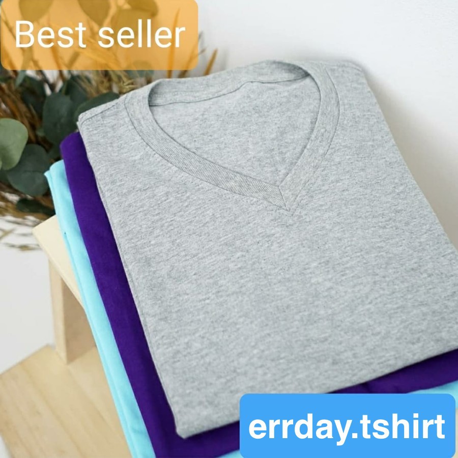 kaos Vneck polos pria & wanita unisex bahan Premium bukan abal" yaa / kaos pria / kaos wanita