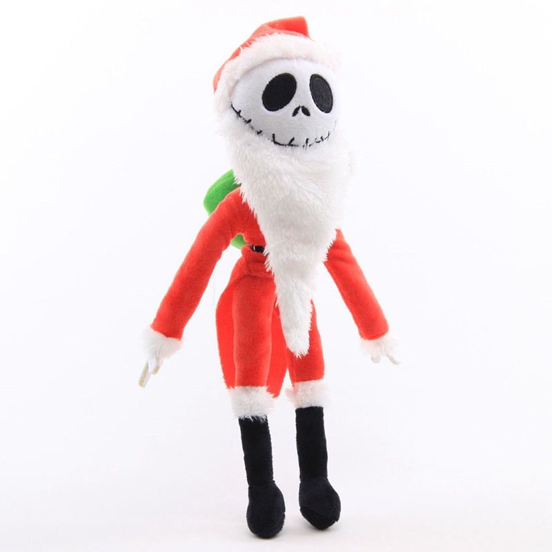 30cm Boneka Nightmare Before Christmas Jack Skellington &amp; Santa Jack &amp; Zero Plush Doll Toys Mainan