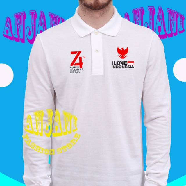 Kaos hut ri baju kaos polo shirt lengan panjang HUT RI terbaru