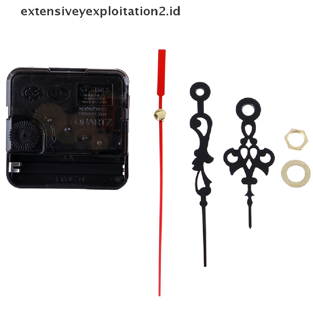 1set Quartz Clock Movement Mechanism Diy Kit Alat Tangan Tenaga Baterai