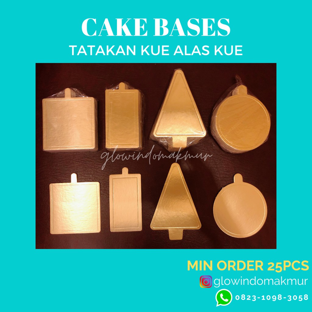 Tatakan Kue Emas Persegi Panjang 9x5m - Tatakan Slice Cake Tatakan Kue Kecil - Alas Kue