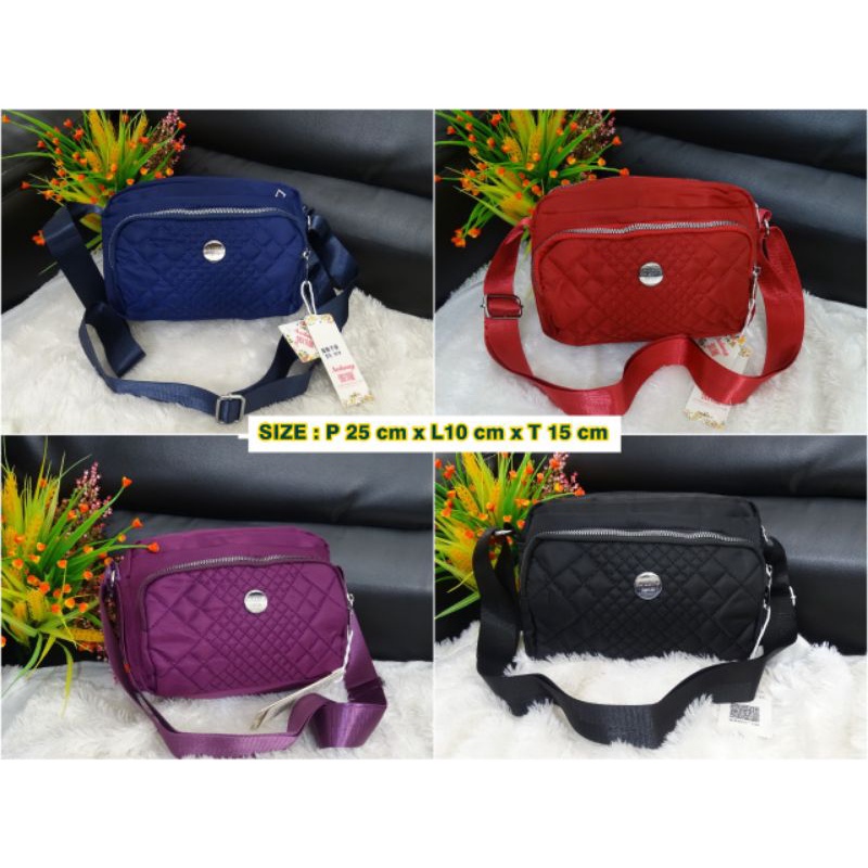 Slempang Wanita Motif Embos Tas Import bahan Parasut