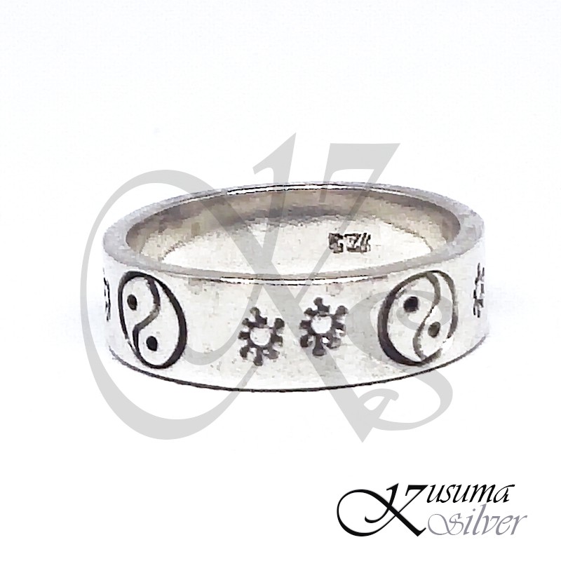 Cincin Ring Perak Silver Bali Polos Simple Ukir Yin Yang Bulat Matahari Pria Laki Custom Asli 925