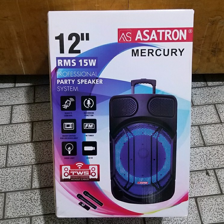 ASATRON Speaker Meeting Bluetooth 12&quot; MERCURY - Garansi Resmi 1 Tahun