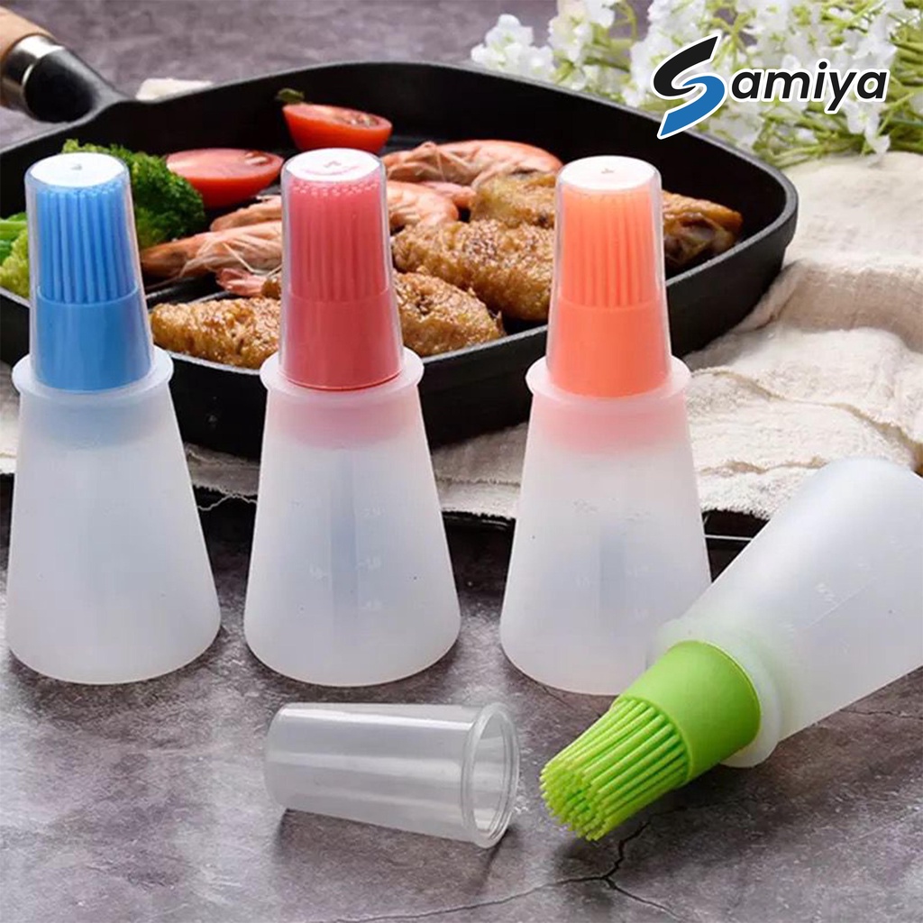 silicone oil bottle brush grill BBQ / kuas botol tempat bumbu minyak panggang kue roti ayam bakar / baking kitchen tool brush kuas sikat silikon