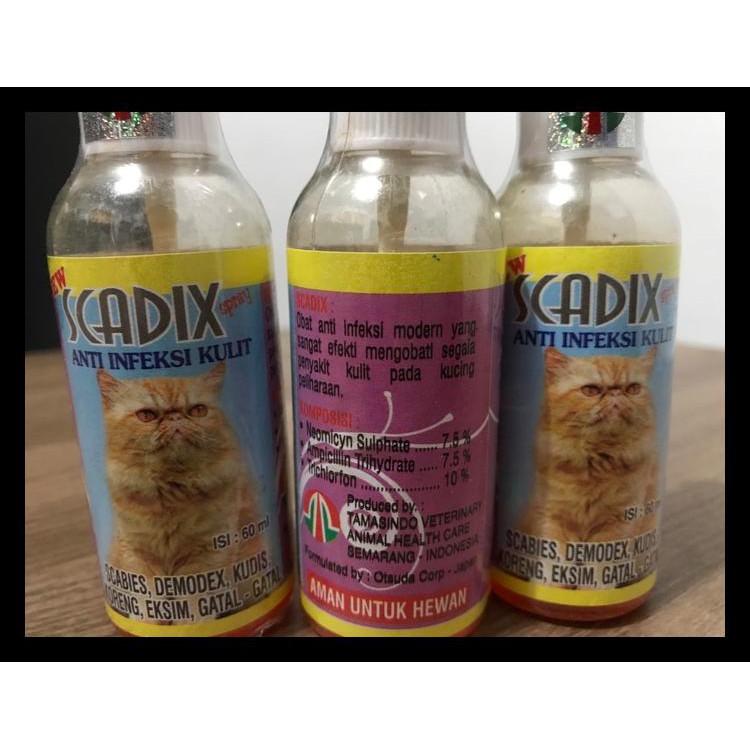 Obat Semprot Infeksi Kulit Kucing Scadix Jamur Gatal Demodex Scabies Berkualitas