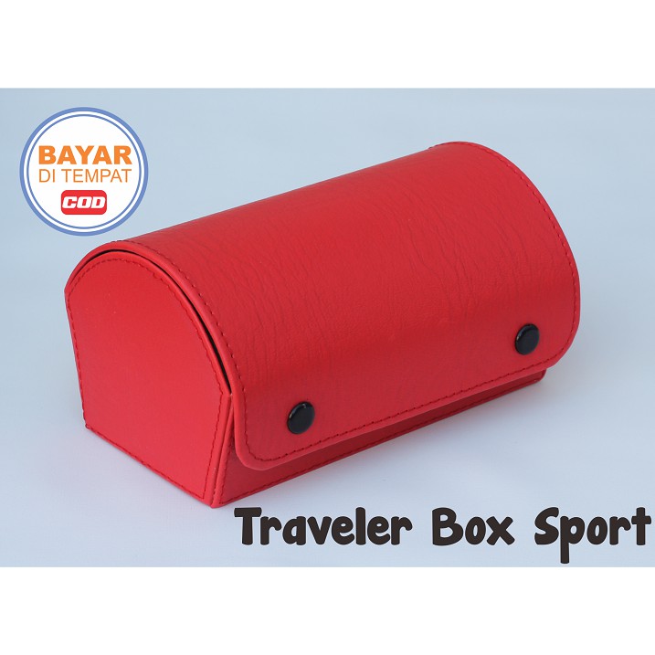 Traveller Watch Case Tube / Tempat Jam Tangan Sport Isi 3 MERAH HITAM