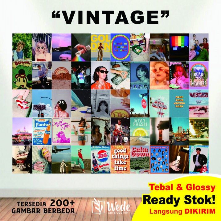 "VINTAGE" POSTER DINDING KAMAR AESTHETIC WALL DECOR AESTHETIC BLACK POSTER KAMAR VIRAL