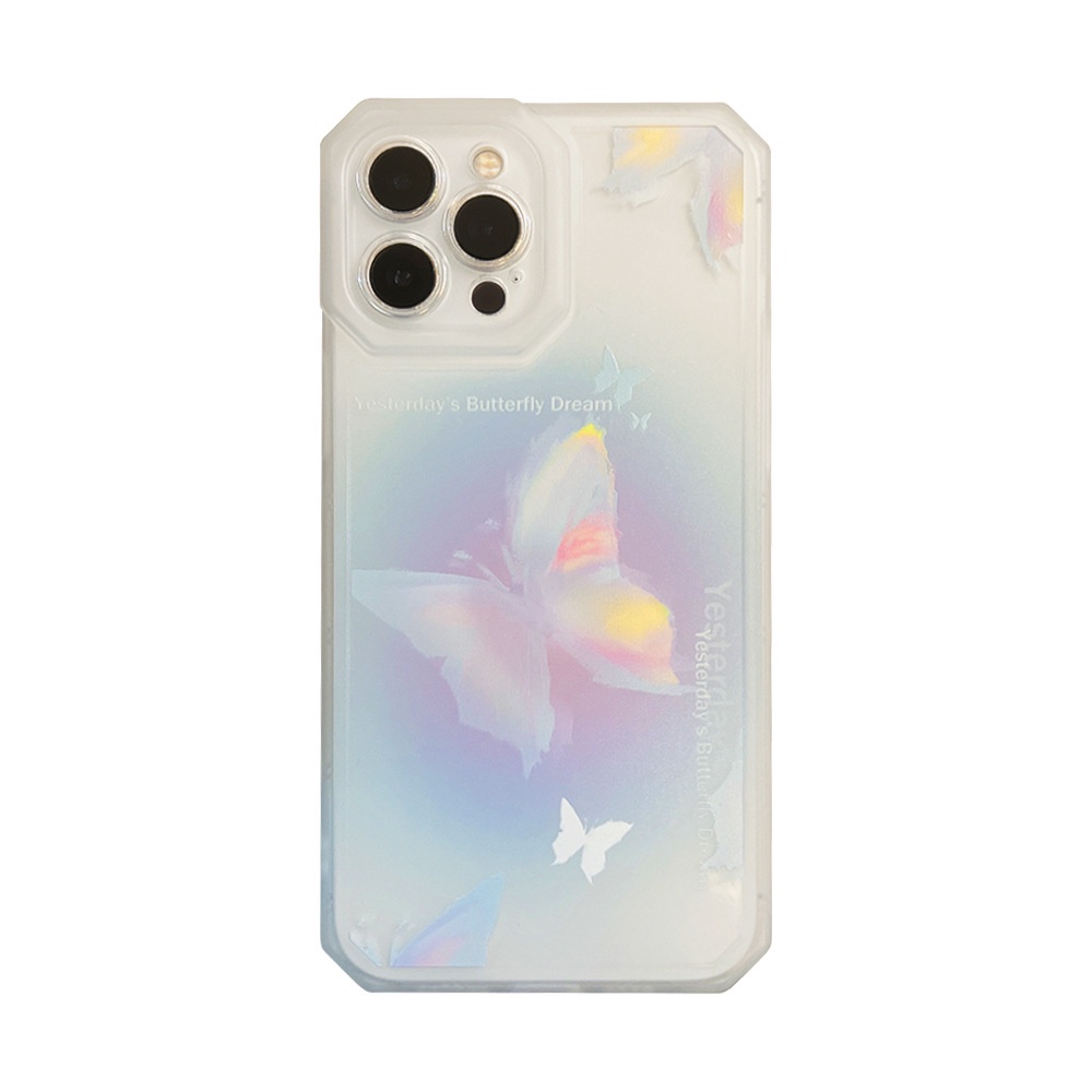 Soft Case Matte Desain Fairy Butterfly Straight Edge Untuk Iphone 7 8 PLUS X XR XS 11 12 13 14 PRO MAX SE 2020