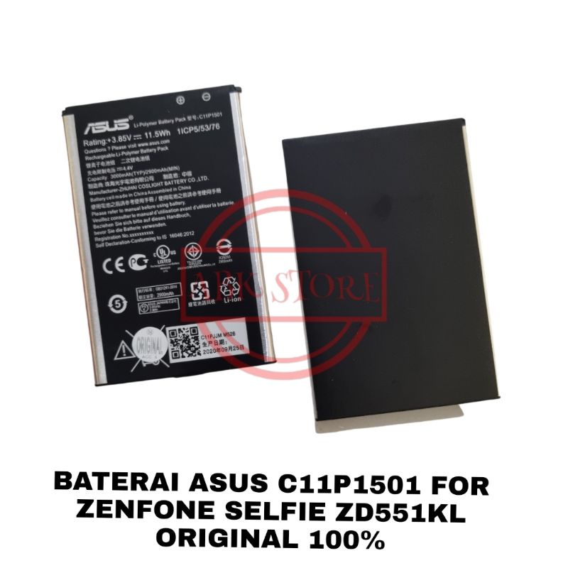 BATERAI BATTERY ASUS C11P1501 FOR ZENFONE SELFIE ZD551KL ORIGINAL 100%