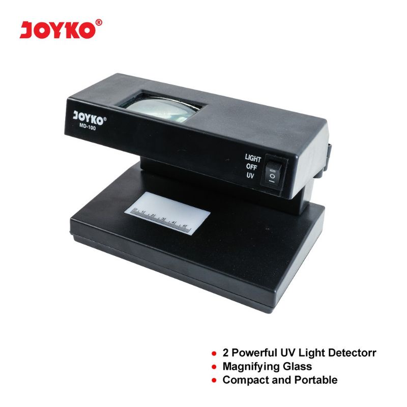 

Joyko MD-100 Alat Pendeteksi Uang Palsu / Counterfeit Money Detector