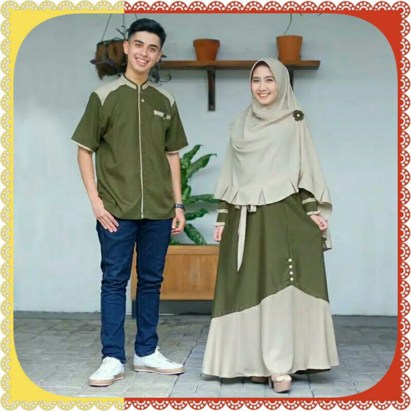 SAMAWA COUPLE SYAR'I SET/GAMIS PASANGAN/SETELAN HIJAB