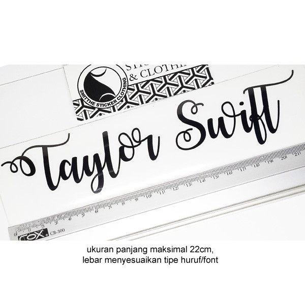 Stiker Custom Nama tipe huruf/font Taylor Swift Cutting Sticker untuk aksesoris Mobil Motor