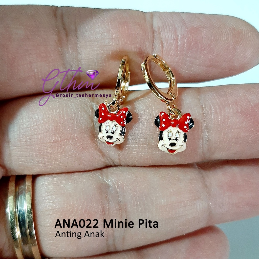 Anting Anak Miky Minie Klip Gold Plated Jewelry Perhiasan fashion Import Premium Anti karat Aman dan Cocok untuk anak-anak dan remaja ana022 GTHM