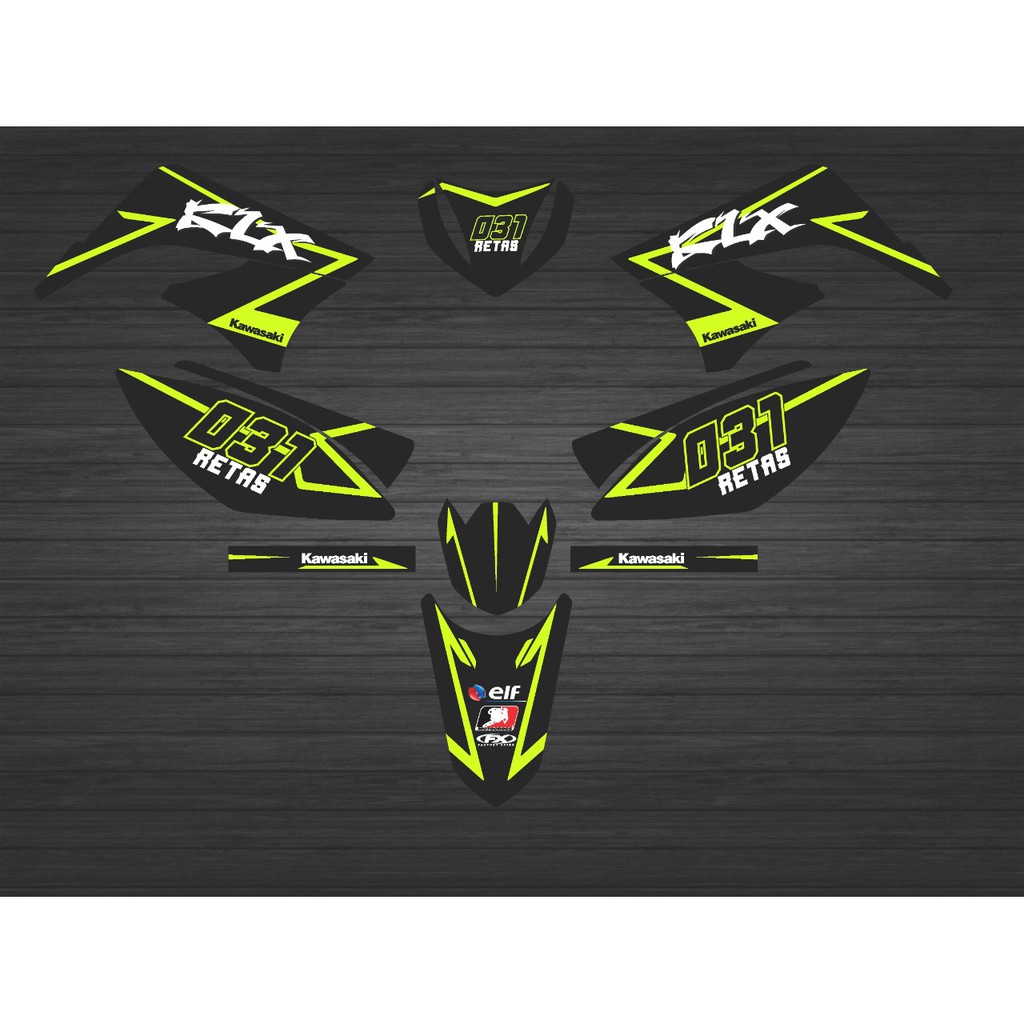 striping KLX S variasi hijau / striping KLX old / striping KLX G / striping KLX lama variasi